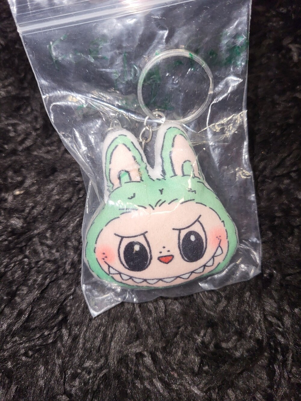 Cute Green Bunny Face Keychain